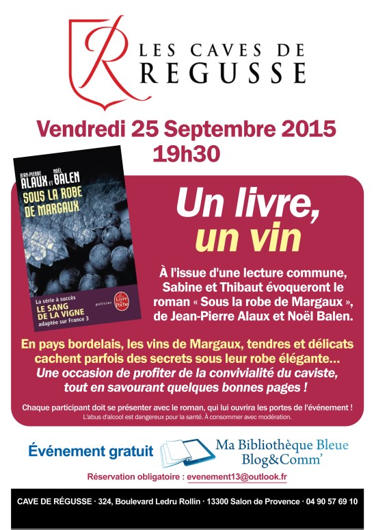 Affiche 1 livre 1 vin Sous la robe Margaux - Salon de Provence